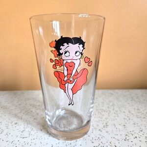 Betty Boop Glass with Red Dress Design